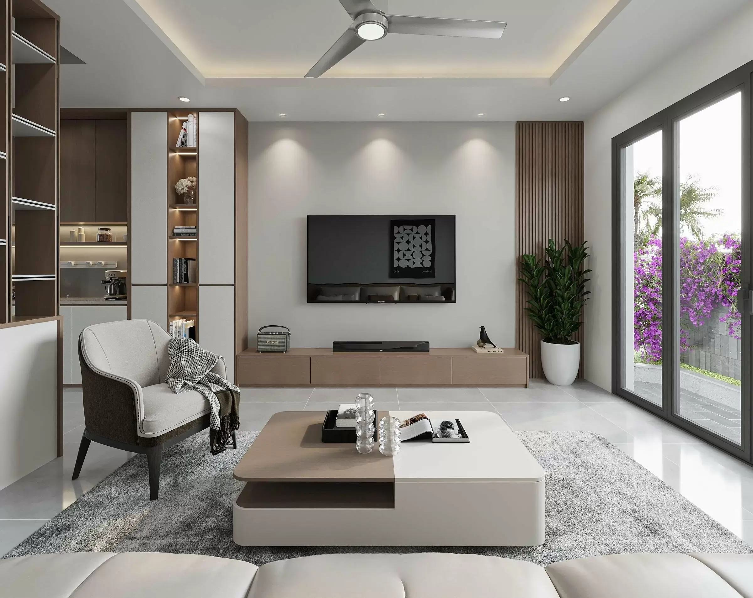 thi c&ocirc;ng nội thất ph&ograve;ng kh&aacute;ch chung cư H&oacute;c M&ocirc;n 