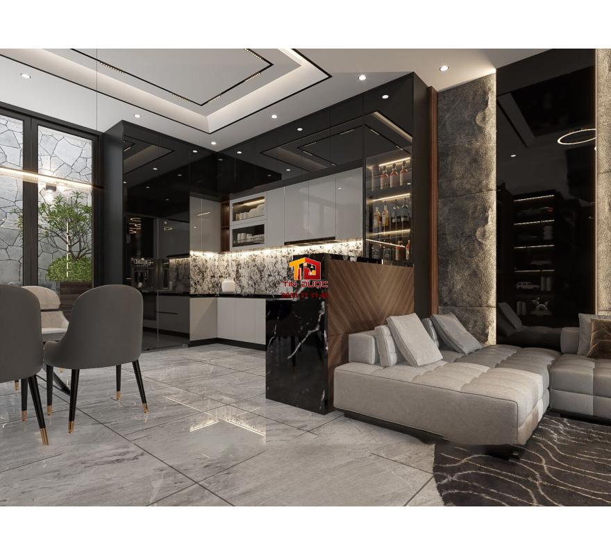 Tủ bếp Acrylic Với Thiết Kế Thanh Lịch Sang Trọng - TBA063