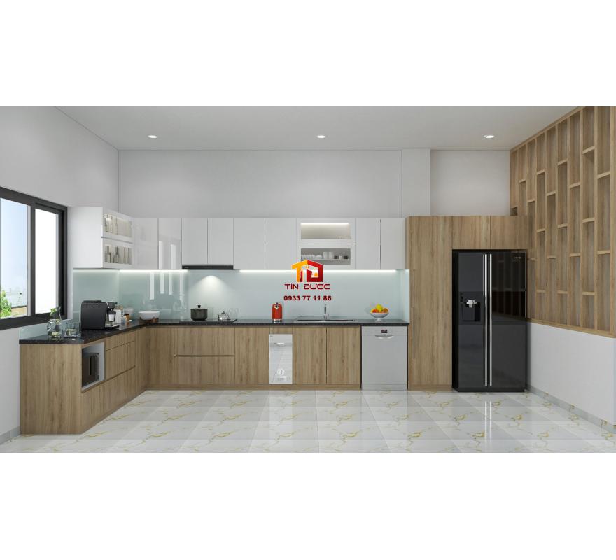 Tủ Bếp Gỗ C&ocirc;ng Nghiệp An Cường Cao Cấp-TBC0044 
