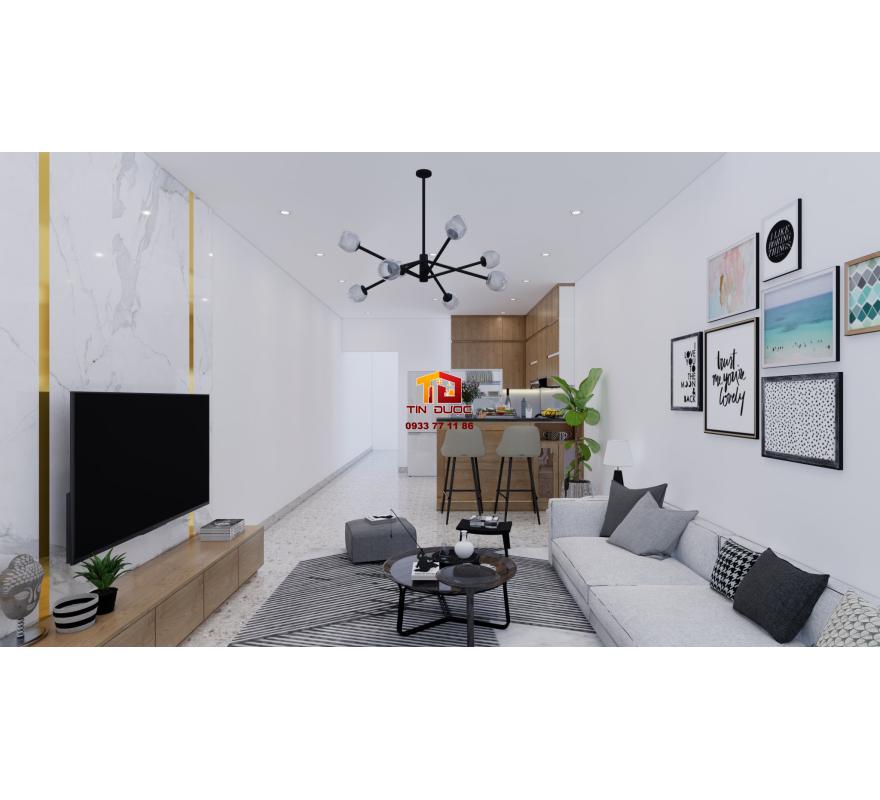 Tủ Bếp Gỗ C&ocirc;ng Nghiệp MDF An Cường-TBM036 