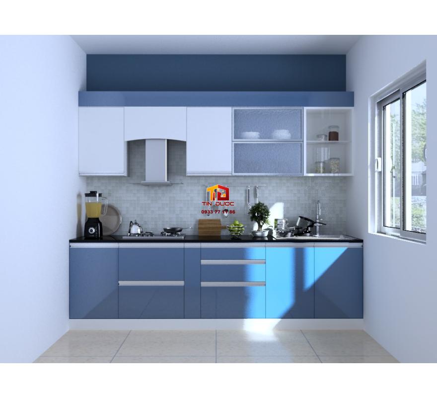 Tủ Bếp Gỗ C&ocirc;ng Nghiệp MDF Phủ Melamine Cao Cấp - TBM035 