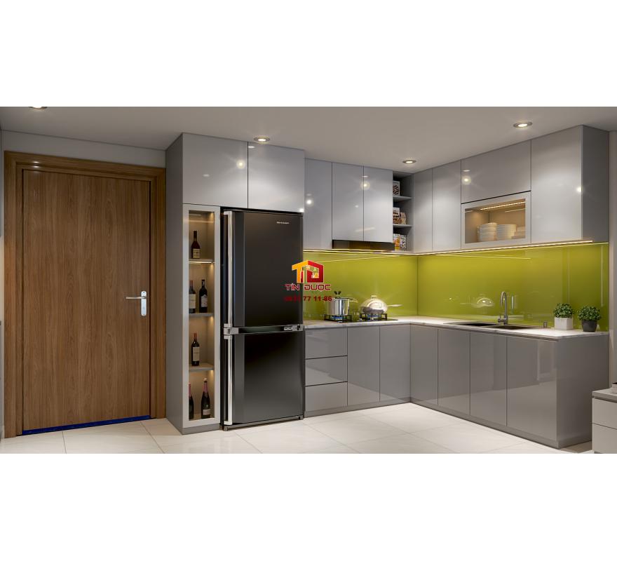 Tủ Bếp Gỗ MDF Phủ Acrylic-TBA033 