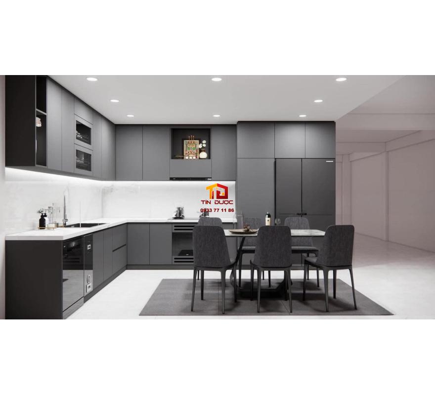 Tủ Bếp MDF L&otilde;i Xanh Phủ Melamine Cao Cấp-TBM039 