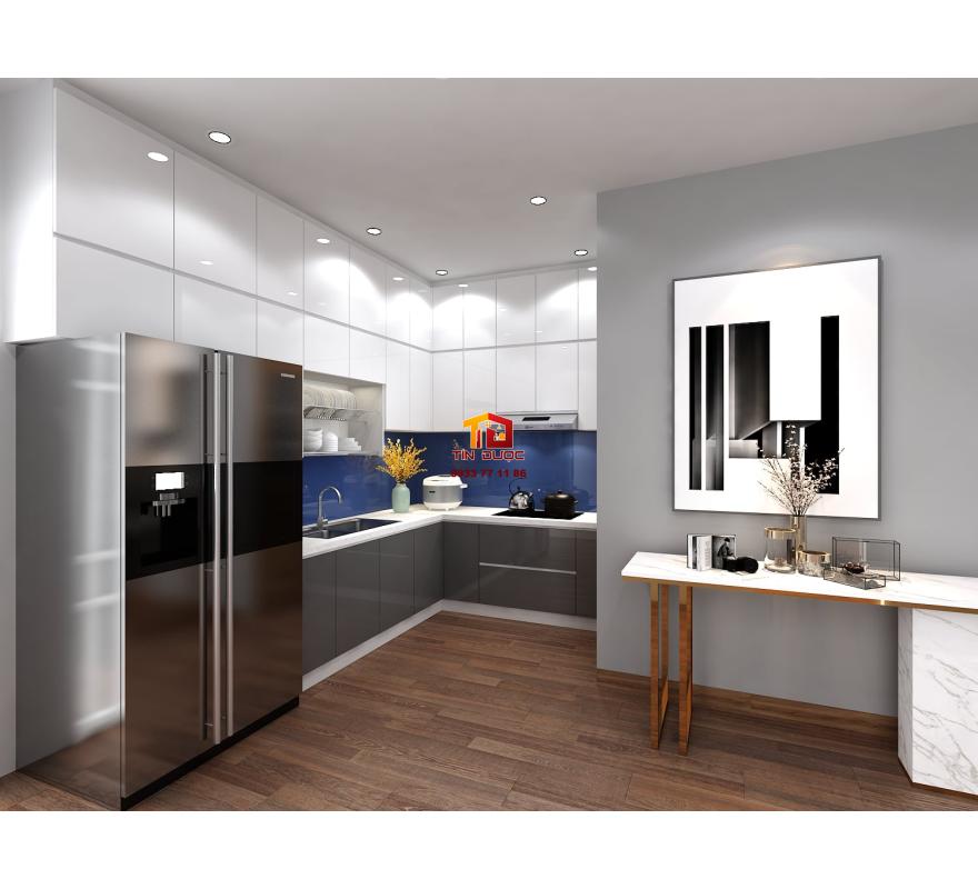 TỦ BẾP MDF PHỦ ACRYLIC AN CƯỜNG-TBM059